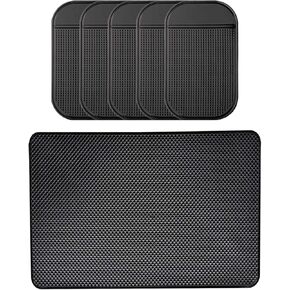 Car Dashboard Anti-Slip Mat,5-Pack Non Slide Pad(5.15 * 3.5in),1-Pack10.6"x 5.9" Anti-Slip Sticky Pad for Car Dashboard,Thick Dash Pad for Radar Detector, Cell Phone