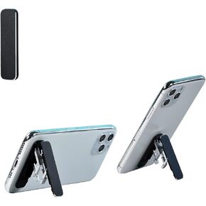 Mobile Phone Desktop Llazy Bracket Flat Back Support Shelf Multi-Functional Portable Aluminum Alloy Foldable Ssmall Bracket (Black)