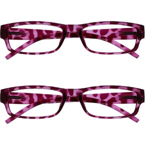 OPULIZE Ink 2 Pack Reading Glasses Large Mens Womens Spring Hinges RR4
