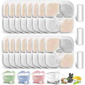 16 Pack Cat Water Fountain Filters Compatible with Catit PIXI Cat Drinking Fountain, Replacement Triple Action Water Filter Keep Your Pet Healthy and Hydrated