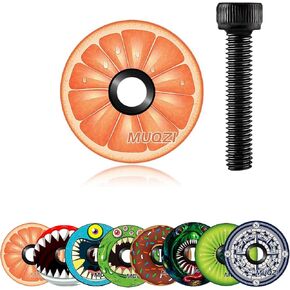 Headset Spacers for MTB, MTB Stem Cap 1-1/8", Bike Stem Cap Aluminum, MTB Headset, BMX Headset, Handlebar end Caps, Bike Headset Cap, Fork Tube Caps with Bolt for MTB Road Bike