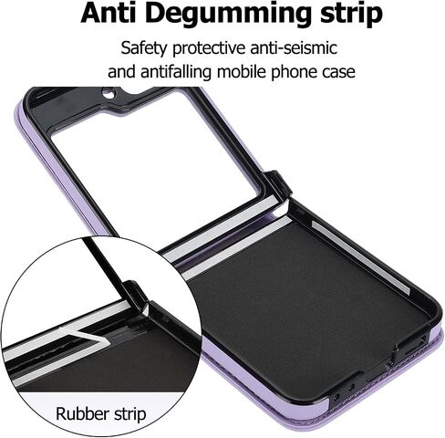 ASUWISH PHONE CASE لـ Samsung Galaxy Z Flip 5 5G 2023 غطاء محفظة مع فتحة بطاقة الائتمان Slot Crossbody Slim Rugged Cell Accessories ZFLIP5 Z5 G Flip5 5z Women Men Black in Saudi Arabia