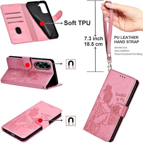 for Samsung Galaxy S23 FE 5G Wallet case, Flip Folio Cover with Stand Feature for Women Men, PU Leather Phone Case Fit for Samsung Galaxy S23 FE 5G [Rose Gold] in Saudi Arabia