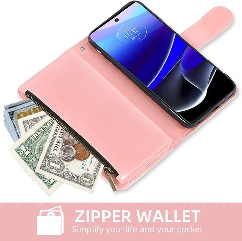 Asuwish Phone Case for Motorola Moto G Stylus 5G 2022 Wallet Cover with Tempered Glass Screen Protector and Flower Flip Credit Card Holder Cell Accessories XT2215-1 XT2215-4 XT2215DL Women Rose Gold in Kuwait