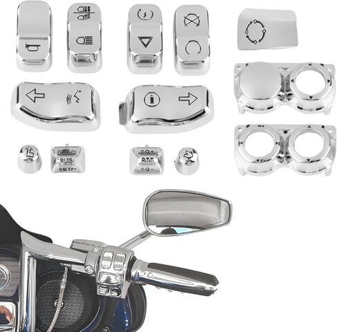 PSLER Hand Control Housing Cap Cover for Touring FLHT FLHX FLHR FL 2014-2024 Chrome 13 PCS in Saudi Arabia