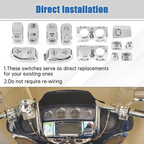 PSLER Hand Control Housing Cap Cover for Touring FLHT FLHX FLHR FL 2014-2024 Chrome 13 PCS in Saudi Arabia