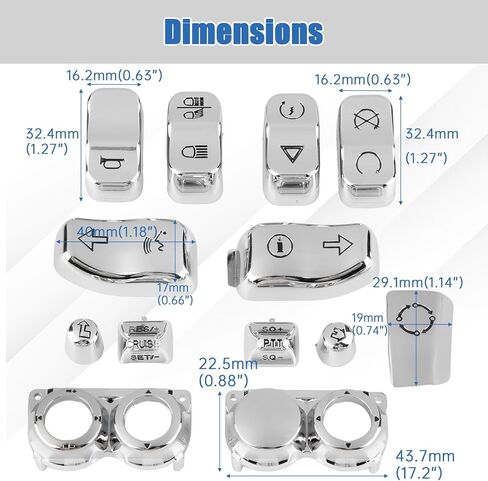 PSLER Hand Control Housing Cap Cover for Touring FLHT FLHX FLHR FL 2014-2024 Chrome 13 PCS in Saudi Arabia