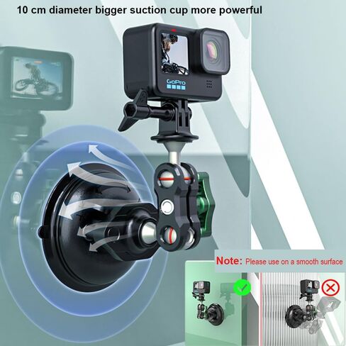 Gopro Hero Mount The Sucker for Car Windshield Moto DJI OSMO Glass Suction Cup Magnetic Holder Compatible with GP Hero Camera Mounts and Clamps for Cell Phone FIM GoPro Sucking Disc Quick Release in Saudi Arabia