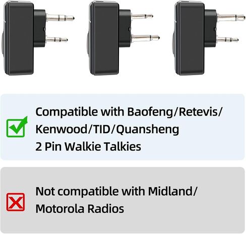 ABBREE Ham Radio Wireless Handheld Speaker Mic, 2 Pin Shoulder Microphone Compatible with Baofeng UV-5R,BF-F8HP,5RM,UV-21R,UV-5G Plus,K5PLUS,GM-15Pro TD-H3 8 Quansheng UV-K5 8 Walkie Talkies in Kuwait