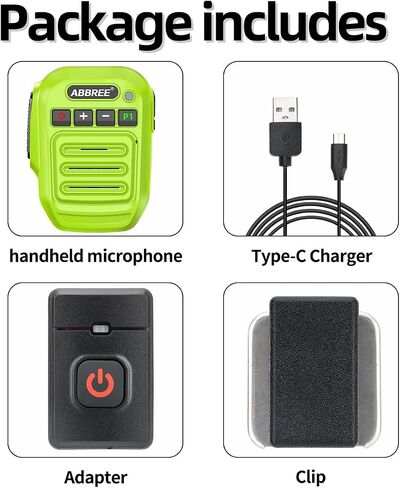 ABBREE Ham Radio Wireless Handheld Speaker Mic, 2 Pin Shoulder Microphone Compatible with Baofeng UV-5R,BF-F8HP,5RM,UV-21R,UV-5G Plus,K5PLUS,GM-15Pro TD-H3 8 Quansheng UV-K5 8 Walkie Talkies in Kuwait