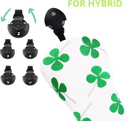 Golf Club Head Covers, 1pc Golf Driver Headcover or 3pcs Golf Headcovers Set 1 F H, Lucky Clover Golf 3 Wood Headocver, Driver Cover and Hybrid Headcovers for Men Women Golfer in Kuwait