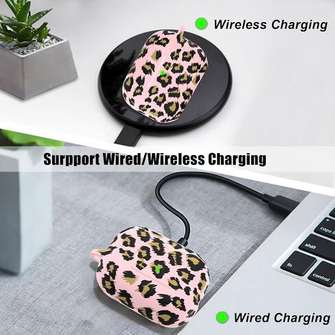 لغطاء Airpods Pro 2 Case ، سلسلة مفاتيح سحر الفراولة اللطيفة ، سلاسل مفاتيح Kawaii Heart Daisy لـ Apple Airpods Pro Gen 2 Cover Cover Khaki Leopard in Kuwait