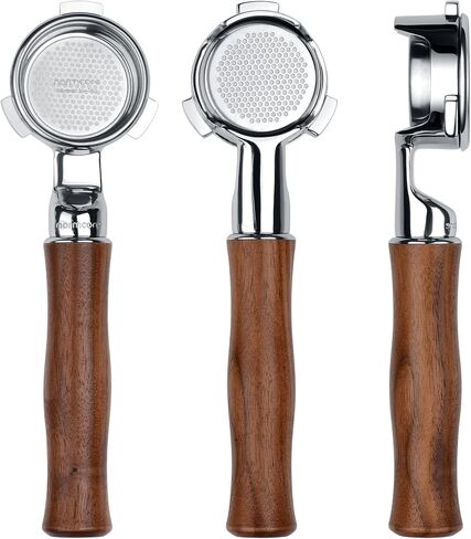 Normcore 54mm Slim Naked Portafilter with 18g Precision High Extraction Basket, Genuine American Walnut Handle Fits 54mm Breville Sage Barista Machines in Saudi Arabia