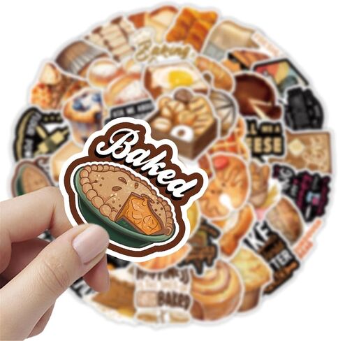 Burger and Fries Stickers,50PCs,French Fries Laptop Decals Gift Toddlers Teens Girls Cute Cool Kawaii Tools Decorations DIY,Stickers for Hydro Flask in Kuwait