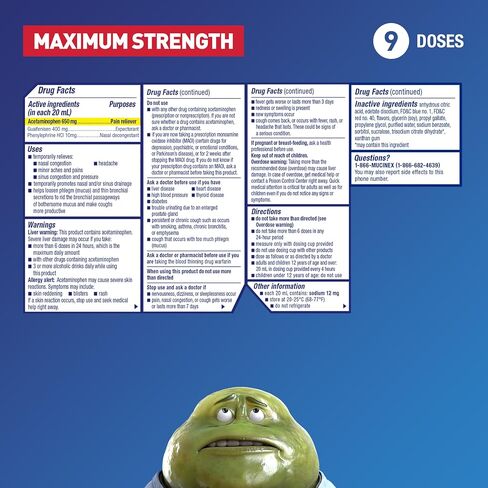الاحتقان الشديد وتخفيف الآلام، Mucinex Sinus-Max Max Strength، 6oz يزيل احتقان الجيوب الأنفية والأنف، ويخفف الصداع والحمى، ويخفف المخاط ويخففه in Saudi Arabia