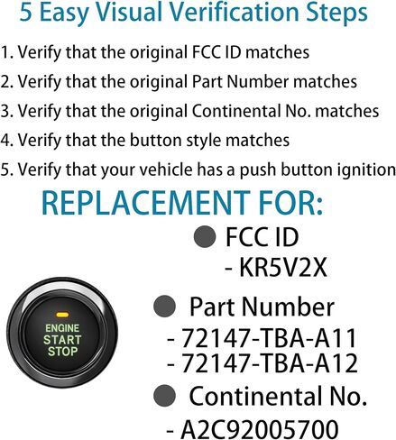 Smart Key Fob for Honda Civic 2016-2021, Alliskeys Proximity Key Fob Replacement for Honda Civic 2016-2021 KR5V2X 72147-TBA-A11 72147-TBA-A12 A2C92005700 in Saudi Arabia
