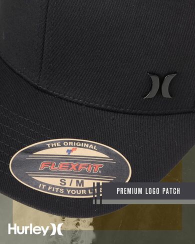 Hurley Men's Baseball Cap - Breathable 6 Panel Stretch Curved Bill Fitted Hat in Saudi Arabia