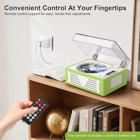 Portable Retro CD Player with Bluetooth Out & in, Vintage Desktop CD Player for Home with Speakers Support USB/AUX/Headphone Mode, Remote Control, White in Kuwait