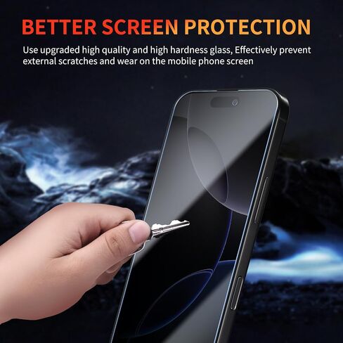 2 Pack Privacy Screen Protector for iPhone 16 Pro Max with 2 Pack Camera Lens Protector, Anti Spy Tempered Glass Film Scratch Resistant 9H Hardness Case Friendly in Saudi Arabia