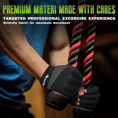 Seektop Workout Gloves for Men and Women, Weight Lifting Gloves with Full Protection, Excellent Grip, Gym Gloves, Breathable Exercise Gloves for Weightlifting, Fitness, Training in Kuwait