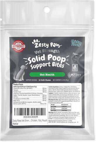 Zesty Paws Solid Poop Support Bites for Dogs - Dog Stool Hardener - Pumpkin for Dogs Dog Fiber Supplement, Prebiotics & Probiotics - Veterinarian Formulated Chews - Diarrhea Relief for Dogs - 90 Ct in Saudi Arabia
