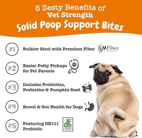 Zesty Paws Solid Poop Support Bites for Dogs - Dog Stool Hardener - Pumpkin for Dogs Dog Fiber Supplement, Prebiotics & Probiotics - Veterinarian Formulated Chews - Diarrhea Relief for Dogs - 90 Ct in Saudi Arabia
