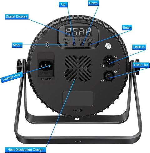 أضواء LED الاسمية، 90 واط 60 LED RGBW 4IN1 أضواء المسرح الاسمية الصوت المنشط التشغيل التلقائي عن طريق التحكم عن بعد وDMX أضواء المسرح للأحداث الزفاف الكنيسة حفلة DJ عرض حي DJ إضاءة المسرح 2 حزمة in Kuwait
