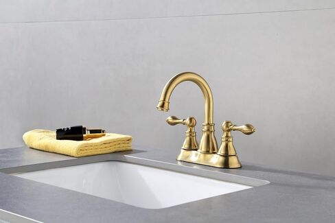 2 Handle Oil Rubbed Bronze Bathroom Sink Faucet with Overflow Pop up Drain, 3 Hole Faucet Faucet,360° Swivel Spout 4 Inch Centerset Lavatory Faucet,F-4501-NB in Kuwait
