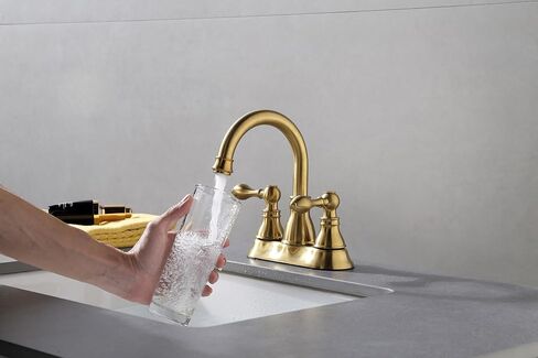 2 Handle Oil Rubbed Bronze Bathroom Sink Faucet with Overflow Pop up Drain, 3 Hole Faucet Faucet,360° Swivel Spout 4 Inch Centerset Lavatory Faucet,F-4501-NB in Kuwait