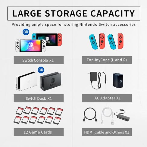 Game'nir Controller Case Case Strame Strage Travel Storage Travel Rackprooflible Associable Kit ، مع 12 جيوبًا لبطاقات اللعبة ، لسلسلة Xbox PS4 و Nintendo Switch وغيرها in Kuwait