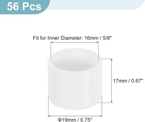 uxcell 56Pcs Chair Leg Caps, 8mm (1/3 Inch) Non-Marking PVC Chair Leg Tips Non-Slip Chair Leg Floor Protectors Round Table Covers End Caps for Furniture, White in Kuwait