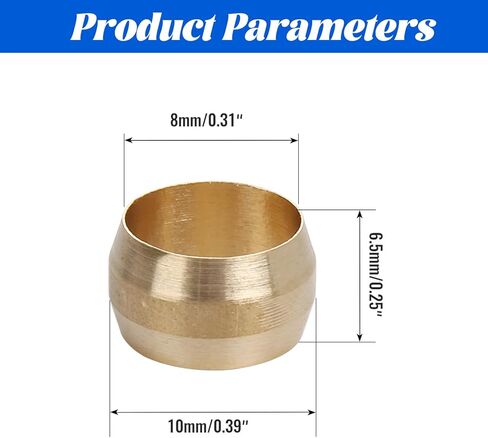 تركيبات ضغط نحاسية، أنبوب 4 مم OD أكمام ضغط نحاسية حلقات تركيبات أنابيب نحاسية (50 قطعة) in Kuwait