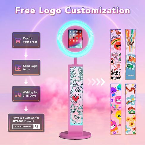 Upgrade Photo Booth for Any iPad,DIY Photo Booth Stand with Flight Case,Hand-Painted Selfie Photo Booth with Chacktok Software,Ideal for Wedding,Parties and Birthday Party in Kuwait