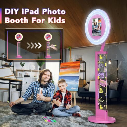 Upgrade Photo Booth for Any iPad,DIY Photo Booth Stand with Flight Case,Hand-Painted Selfie Photo Booth with Chacktok Software,Ideal for Wedding,Parties and Birthday Party in Kuwait