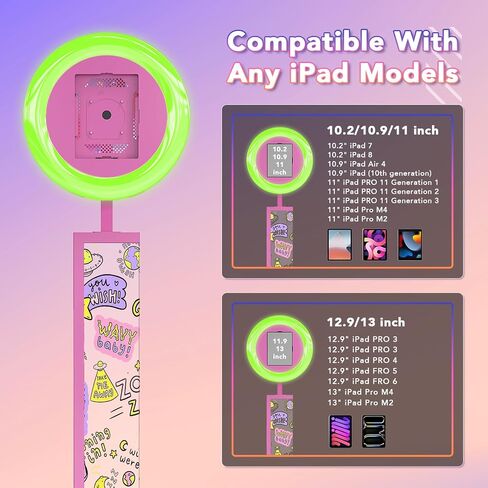 Upgrade Photo Booth for Any iPad,DIY Photo Booth Stand with Flight Case,Hand-Painted Selfie Photo Booth with Chacktok Software,Ideal for Wedding,Parties and Birthday Party in Kuwait