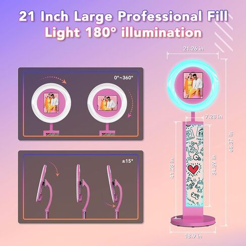 Upgrade Photo Booth for Any iPad,DIY Photo Booth Stand with Flight Case,Hand-Painted Selfie Photo Booth with Chacktok Software,Ideal for Wedding,Parties and Birthday Party in Kuwait