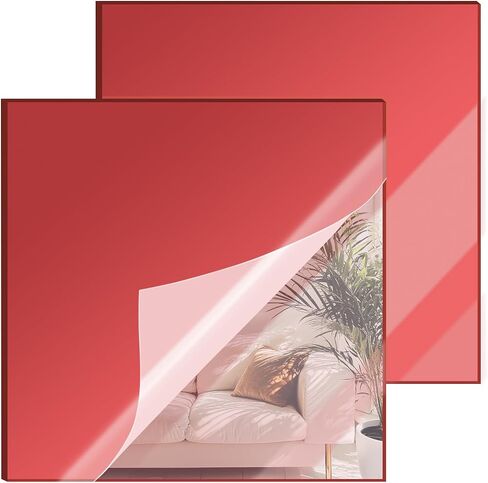 8x8 Inches Colorful Mirror Acrylic Sheet – 10 Pcs Reflective Mirror Acrylic Sheets for Laser Cutting, DIY Crafts, Home Décor & More (20x20 cm) in Saudi Arabia