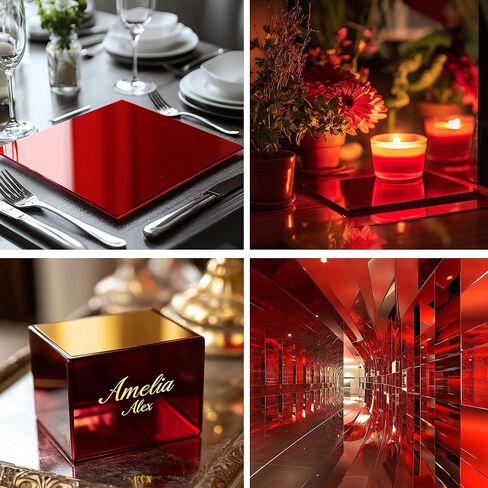 8x8 Inches Colorful Mirror Acrylic Sheet – 10 Pcs Reflective Mirror Acrylic Sheets for Laser Cutting, DIY Crafts, Home Décor & More (20x20 cm) in Saudi Arabia