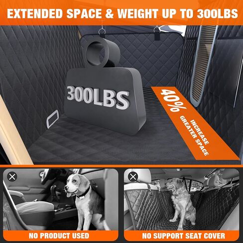 Back Seat Extender for Dogs, Dog Car Seat Cover for Back Seat with Mesh Window, Hard Bottom Dog Car Seat Cover Supports 400lbs, 600D Waterproof Dog Seat Cover Hammock for Car/SUV/Small Truck in Saudi Arabia