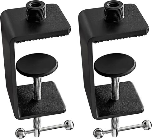 Mic Podium Flange Mounts with Pad, Microphone Gooseneck Table Mounts with 5/8-27 Male 3/8-16 Female Threads and Mounting Screws, 1PCS in Kuwait
