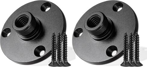 Mic Podium Flange Mounts with Pad, Microphone Gooseneck Table Mounts with 5/8-27 Male 3/8-16 Female Threads and Mounting Screws, 1PCS in Kuwait