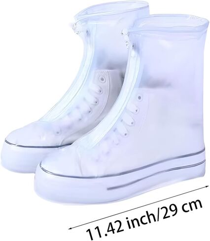 2 Pairs Waterproof Shoe Covers for Rain, Reusable Rain Shoe Boot Covers for Women Men, Clear Plastic Shoe Protector Covers, Anti Slip for Cycling Travel Hiking Riding Camping in Kuwait