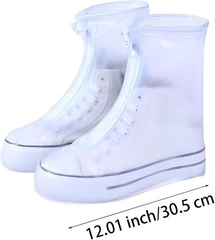2 Pairs Waterproof Shoe Covers for Rain, Reusable Rain Shoe Boot Covers for Women Men, Clear Plastic Shoe Protector Covers, Anti Slip for Cycling Travel Hiking Riding Camping in Kuwait