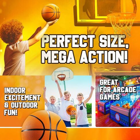 Mini Basketball - 7 Inch, Size 3 (Pack of 2)- Mini Hoop Outdoor Basketball Set & Indoor, For Small Basketball Hoops & Pool Basketball Parties - Kids Basketball Party Favors for Kids Arcade Basketball in Kuwait