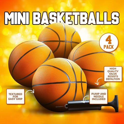 Mini Basketball - 7 Inch, Size 3 (Pack of 2)- Mini Hoop Outdoor Basketball Set & Indoor, For Small Basketball Hoops & Pool Basketball Parties - Kids Basketball Party Favors for Kids Arcade Basketball in Kuwait