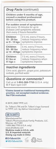 Dr. Talbot's Tummy Ache Relief Liquid Medicine, Naturally Inspired, for Children, Includes Dosage Cup, Apple Juice Flavor, 4 Fl Oz. (Packaging May Vary) in Kuwait