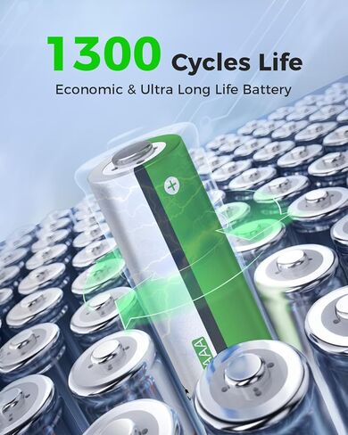 8 Sets AA AAA Rechargeable Batteries,High Capacity 4-Pack AA 2800mAh & 4-Pack AAA 1100mAh,1.2V NiMH Low Self Discharge in Kuwait