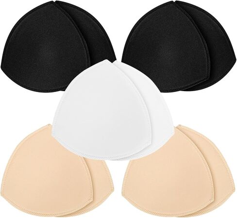 4 Pairs Bra Pad Insert,Removable Sport Bra Cup Triangle Breathable & Reusable Bra Pad for Yoga Bra,Swimsuits,Bikini in Kuwait