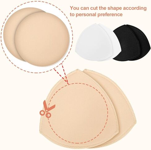 4 Pairs Bra Pad Insert,Removable Sport Bra Cup Triangle Breathable & Reusable Bra Pad for Yoga Bra,Swimsuits,Bikini in Kuwait