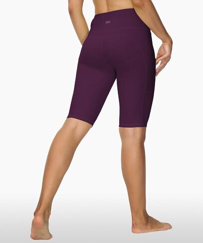 ALONG FIT Women High Waisted Biker Shorts Tummy Control Workout Yoga Shorts with Pockets Athletic Workout Running Shorts in Kuwait